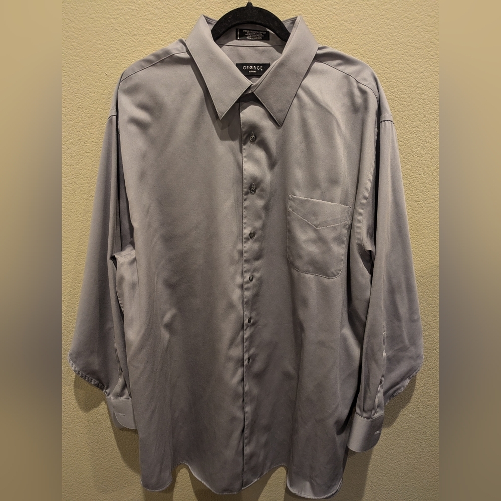 George Sateen XXL Gray Dress Shirt